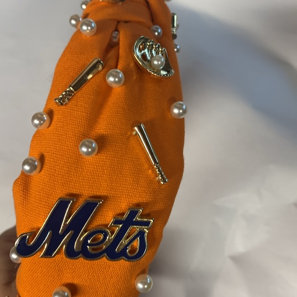 Lele Sadoughi Orange Knotted Gameday Fan Headband - Picture 9 of 12